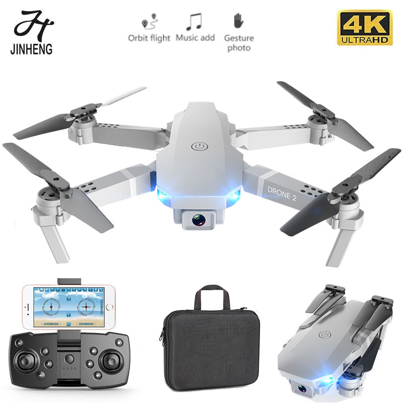 JINHENG E68 Mini RC Drone 4K, 1080P, HD Camera, Wifi, FPV, and Air Pressure Altitude  Mode. Fold-able Quad-copter.