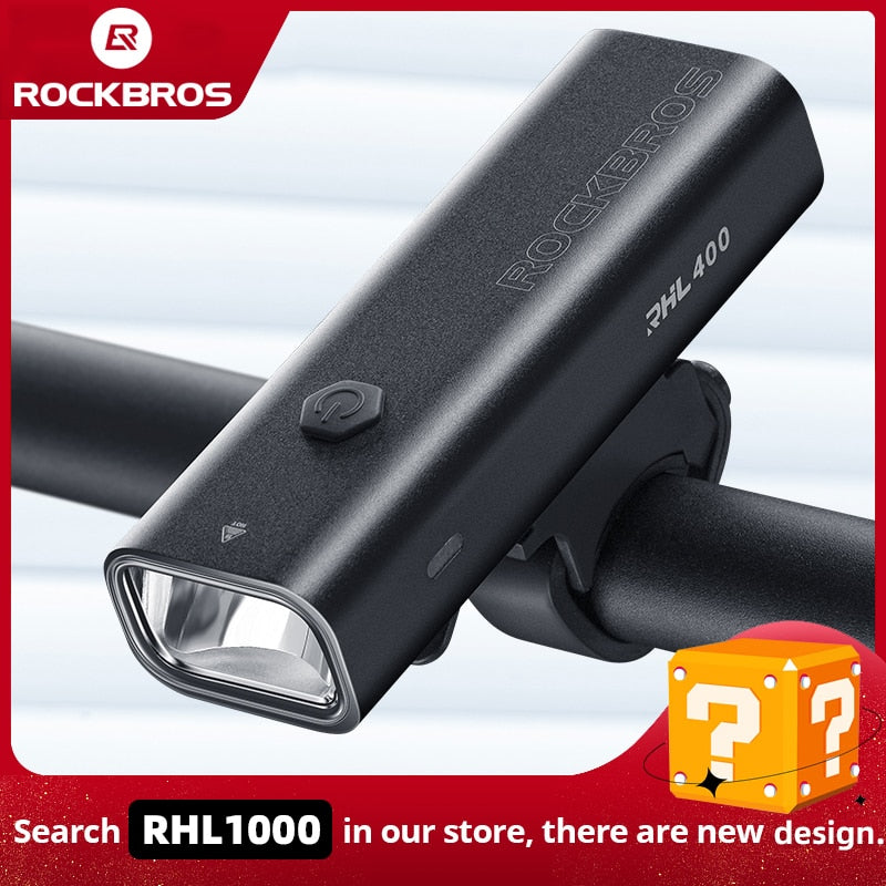 ROCKBROS Bike Light Rainproof USB Rechargeable LED 2000mAh MTB Front Lamp Headlight Aluminum.