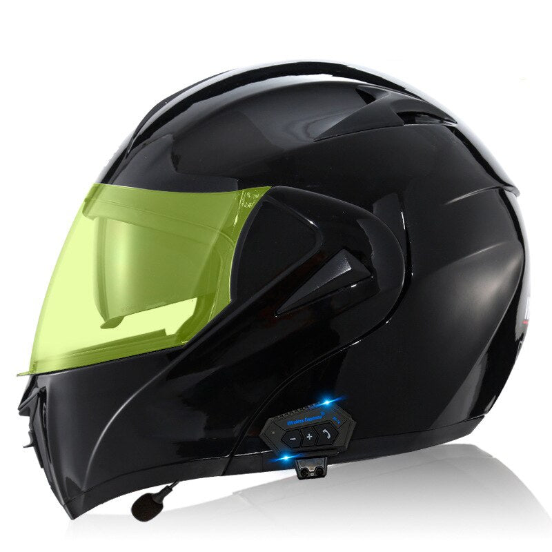 Bluetooth helmet motorcycle sub-blue lightning tea mirror smart helmet motorcycle motorcycle helmet