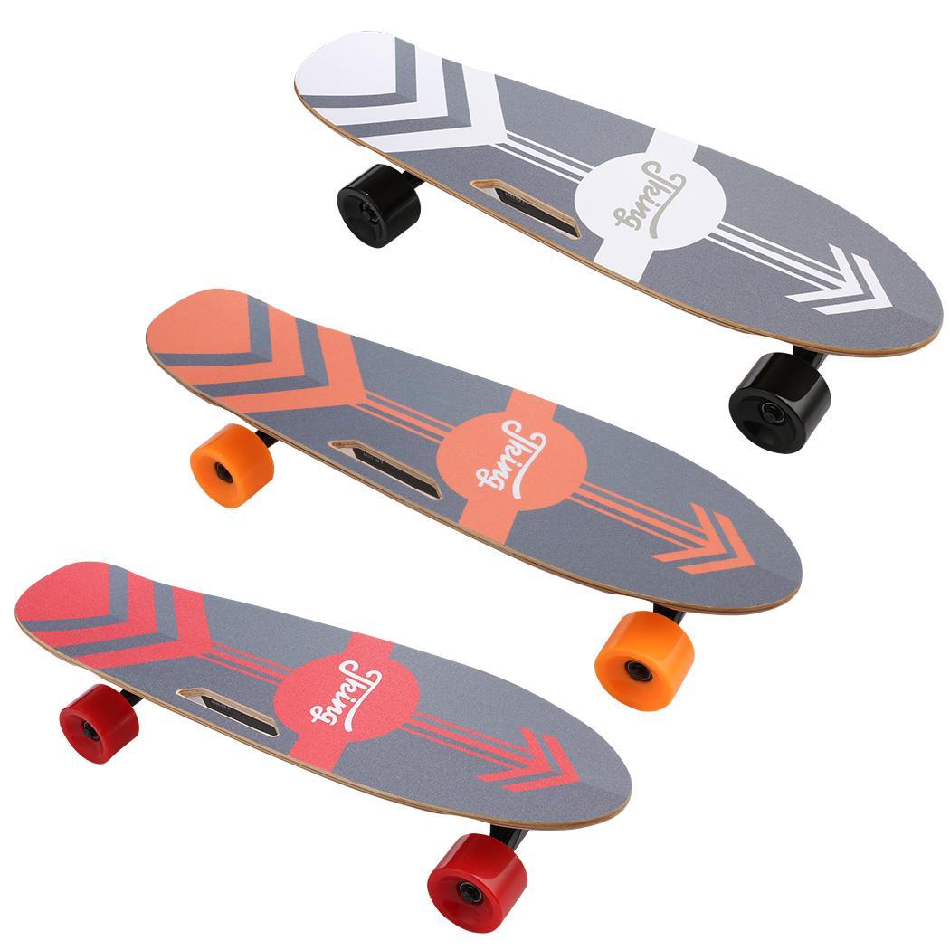 3-Speed Electric Skateboard 350W Brushless Motor with Remote Controller Electric Scooter 12MPH Top Speed 8 Miles Range 3 Speeds
