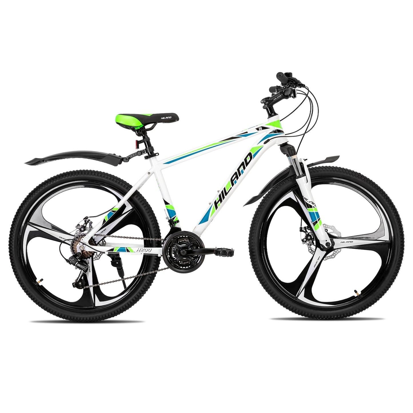 Hiland Mountain Bike 21 Speeds Drivetrain,Aluminum Frame 26 Inch Wheels Disc-Brake.