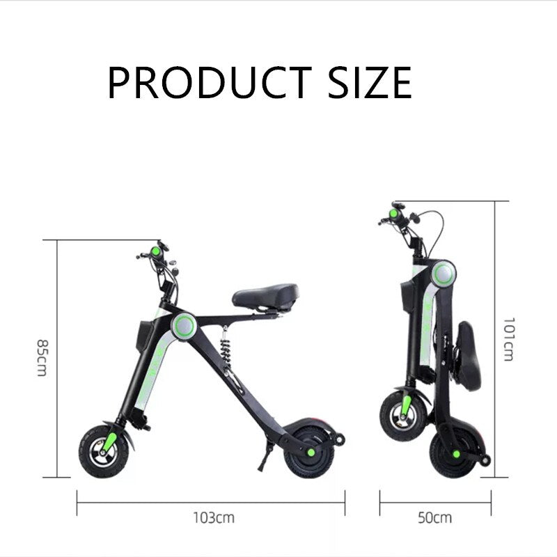 New mini folding lithium battery electric vehicle portable adult electric scooter 250W brushless motor 36V/7.5AH riding tool