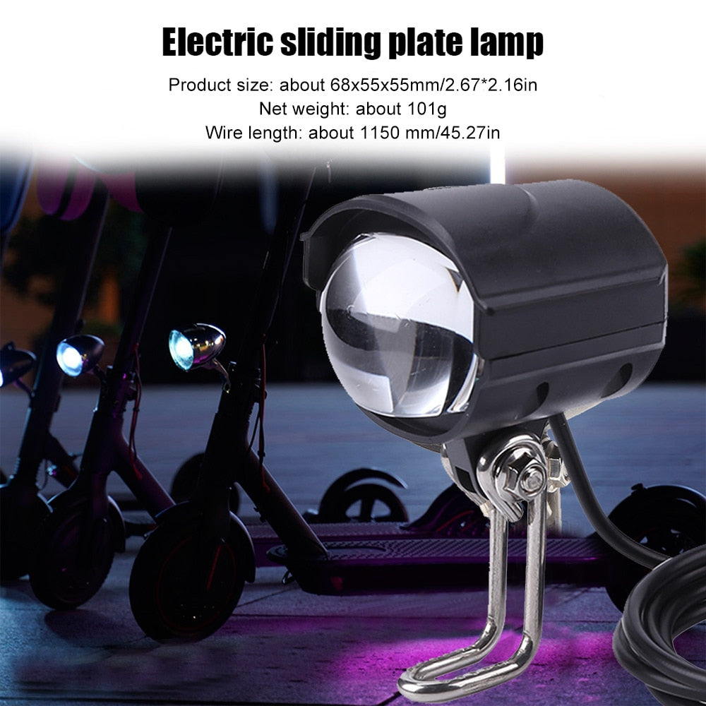 E-Bike Headlight  LED Front Lamp Waterproof Horn Set.