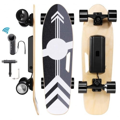 3-Speed Electric Skateboard 350W Brushless Motor with Remote Controller Electric Scooter 12MPH Top Speed 8 Miles Range 3 Speeds