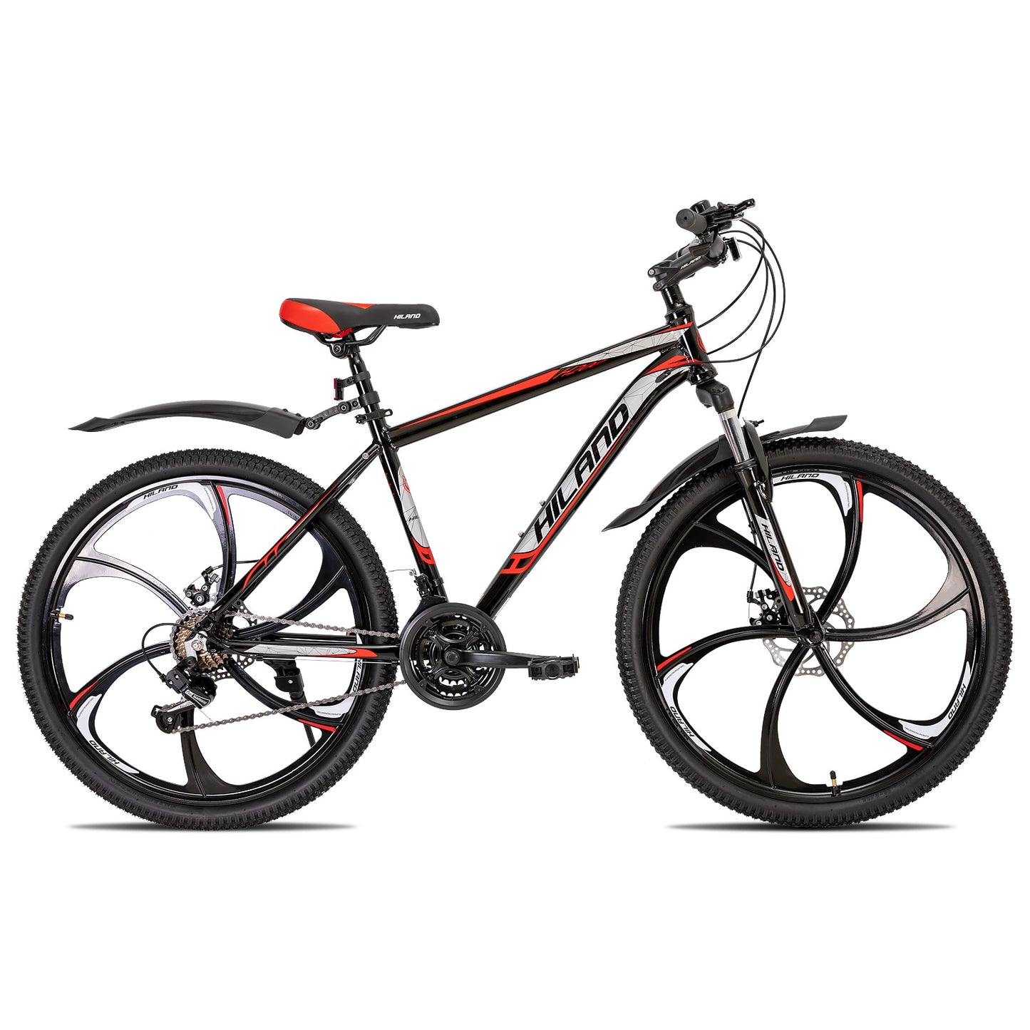 Hiland Mountain Bike 21 Speeds Drivetrain,Aluminum Frame 26 Inch Wheels Disc-Brake.