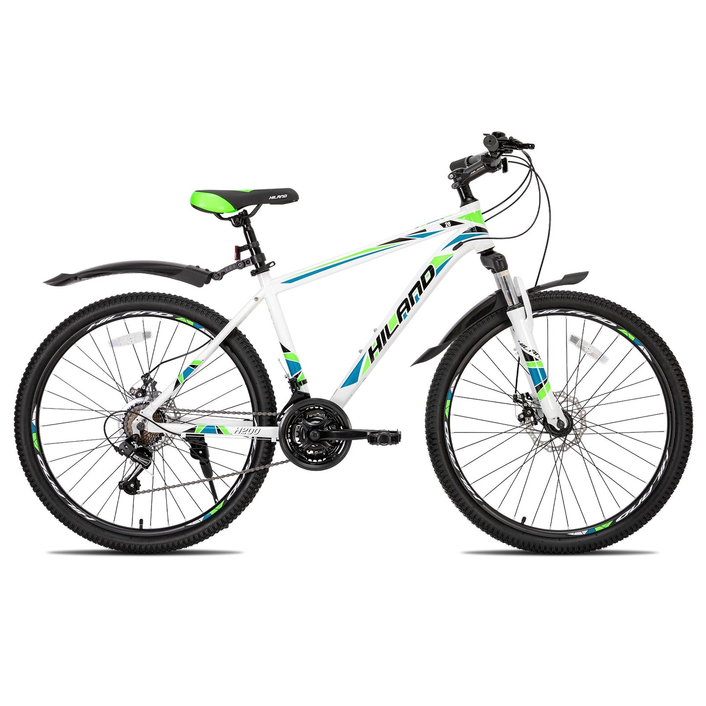 Hiland Mountain Bike 21 Speeds Drivetrain,Aluminum Frame 26 Inch Wheels Disc-Brake.