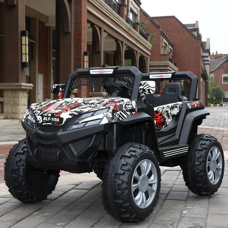 Kids RC Electric Car for Children LED Lighting Music Graffiti Off-road Vehicle Electric Car for Kids Ride on 0-6 Years Old