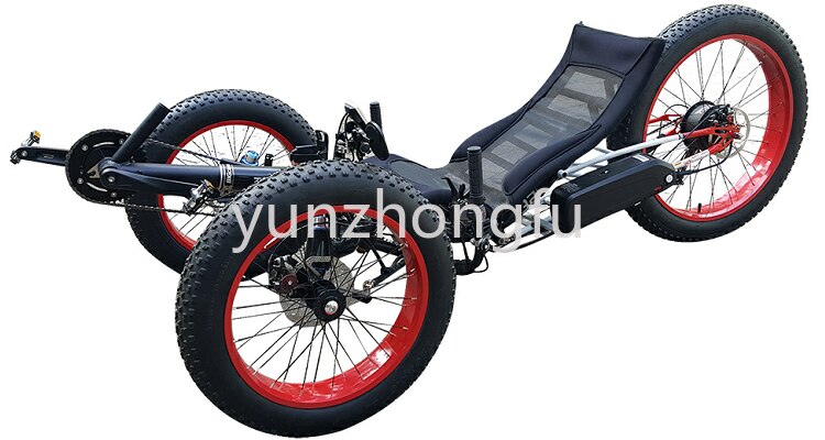 3 Wheel Rugged Terrain Fat Tire Travelling Electric Recumbent Road Bike