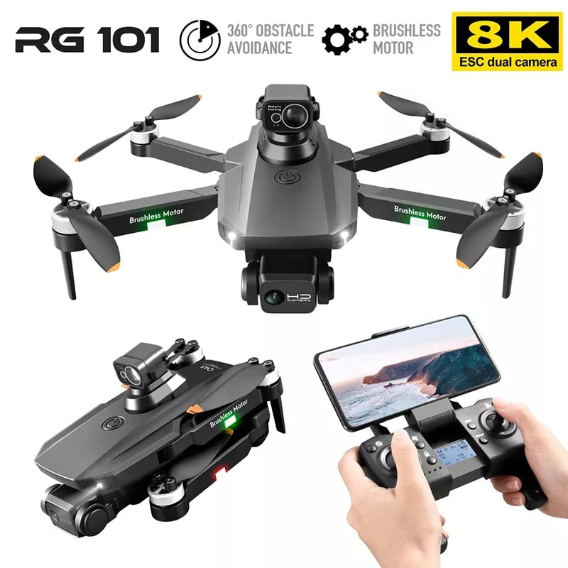 NEW RG101 MAX GPS Drone 8K Professional Dual HD Camera FPV 3Km Aerial Photography  Foldable Quadcopter.