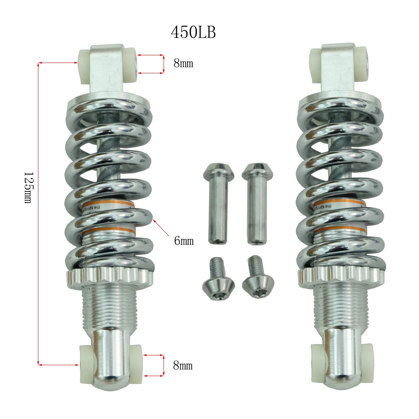 125mm; 150mm; 750lbs Front & Rear Shock Absorbents. For Electric bicycle. Universal