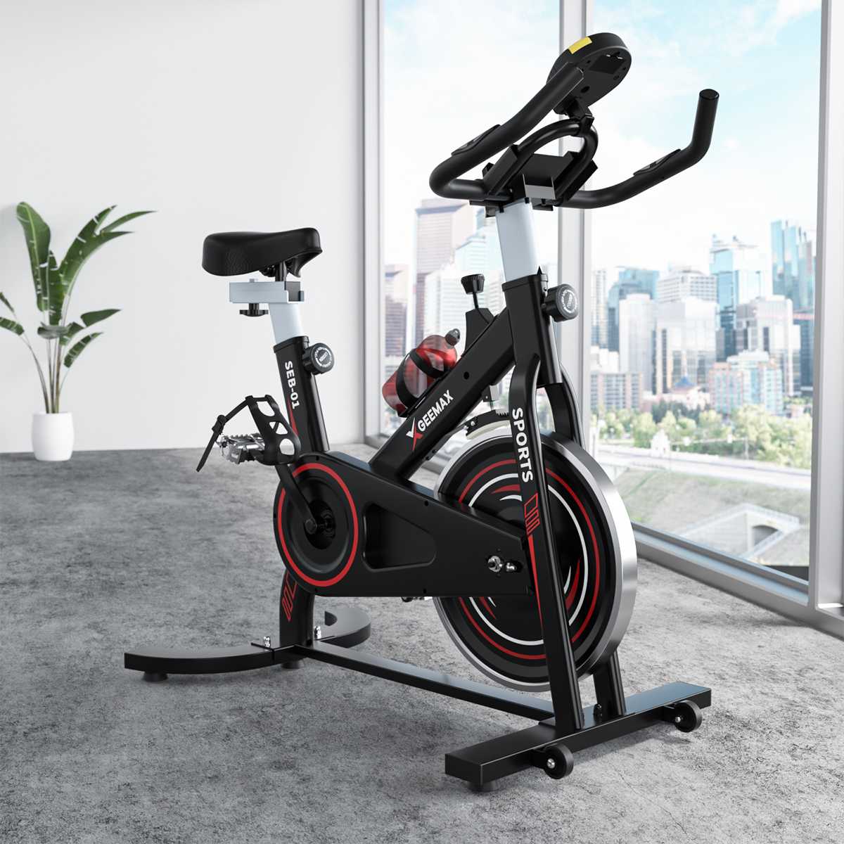 GEEMAX Bicicleta Estatica Bike Indoor Cycling Sports Bike Home Gym Exercise Bike Fitness Equipment for Home Trainer