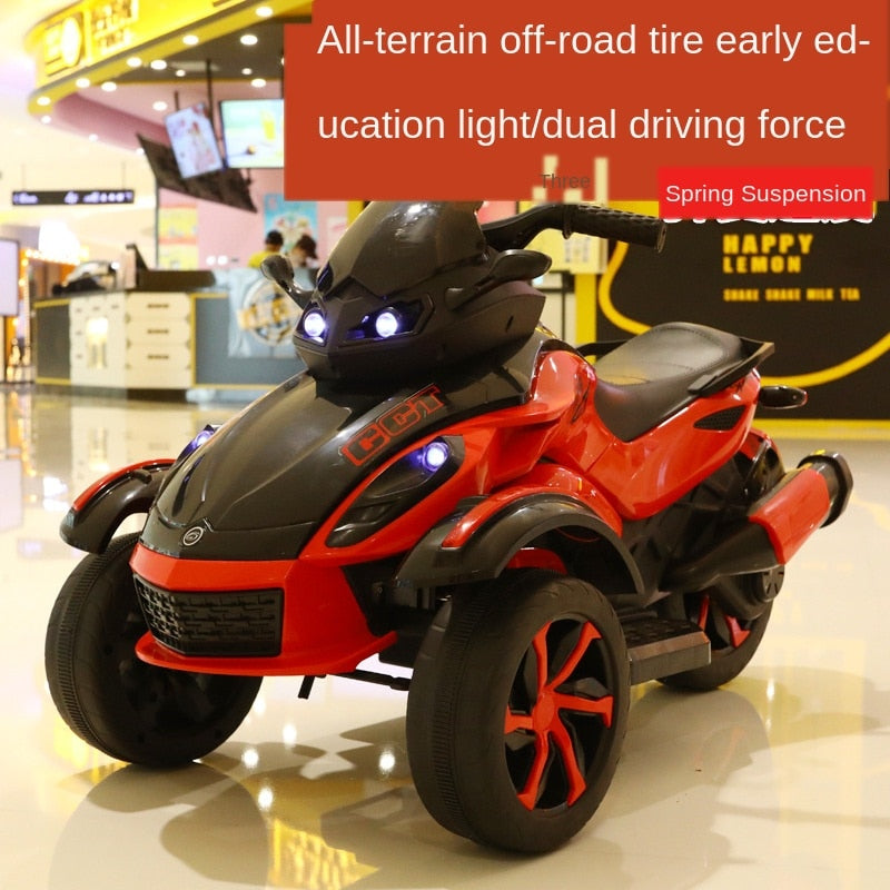 Children's Electric Motorcycle, Tricycle, Electric Car. Baby Dual Drive Motorbike for Kids.