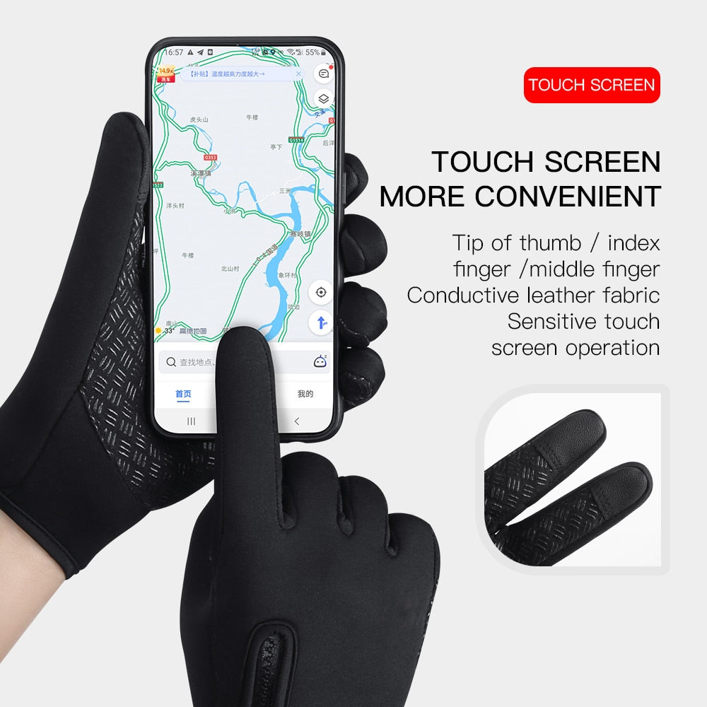 Unisex Touchscreen Thermal, Full Finger Gloves For Cycling.