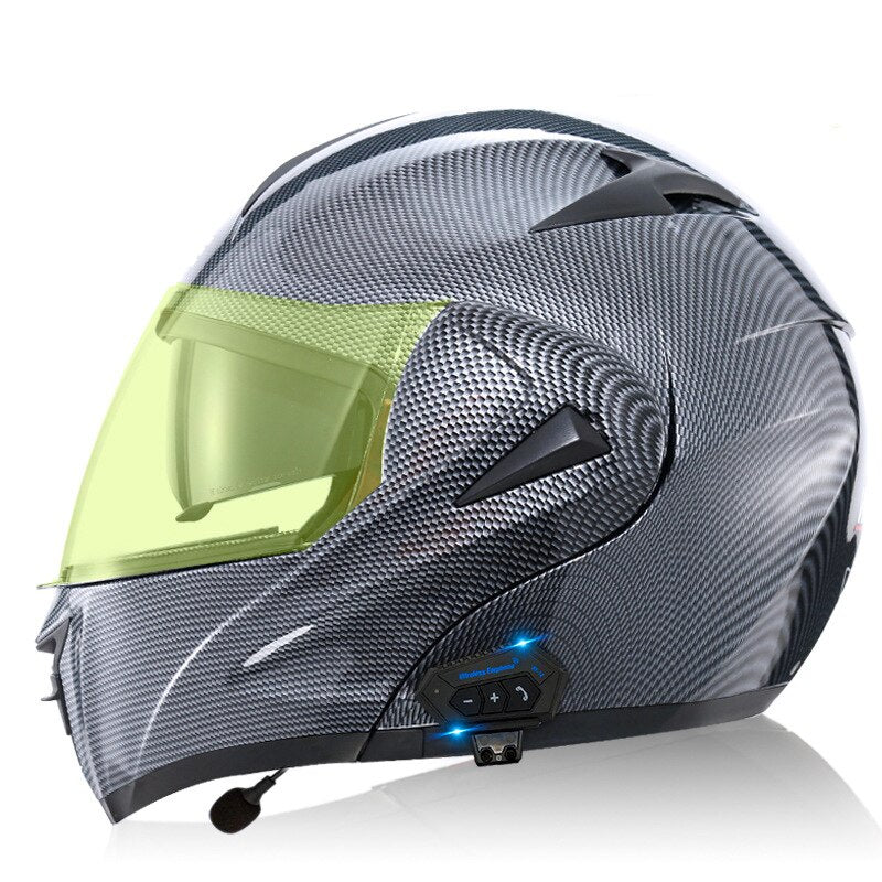 Bluetooth helmet motorcycle sub-blue lightning tea mirror smart helmet motorcycle motorcycle helmet