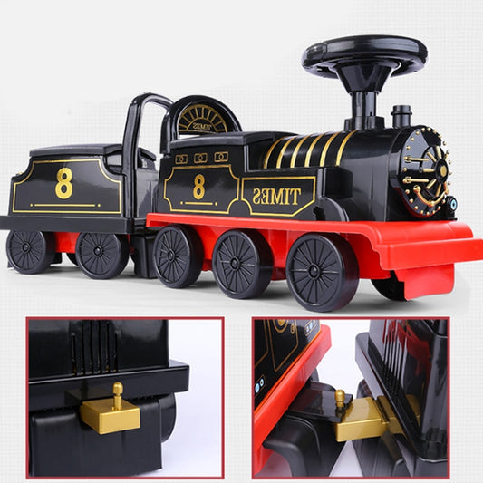 Child Electric Train Kids Riding Toy Railway Classical  Model Can Carry Train Rail Car  Baby Walker Stroller Toys Gifts