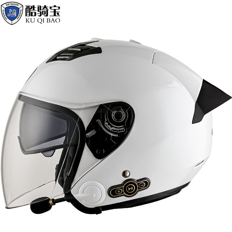 KUQIBAO Electric Motorcycle Helmet for Men. Bluetooth Helmet. 3000-MA Long Battery Life, Off-road Full Face Helmet