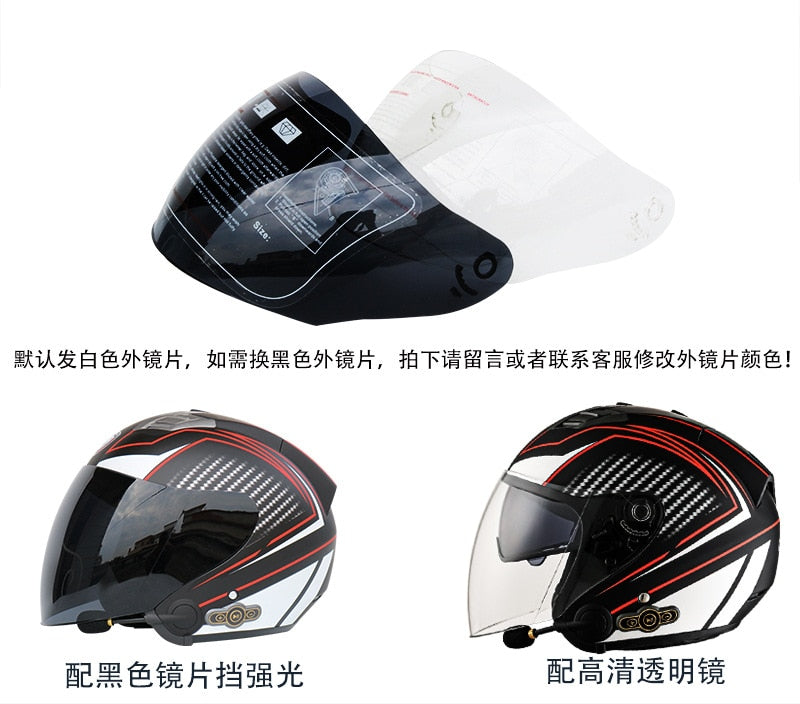 KUQIBAO Electric Motorcycle Helmet for Men. Bluetooth Helmet. 3000-MA Long Battery Life, Off-road Full Face Helmet