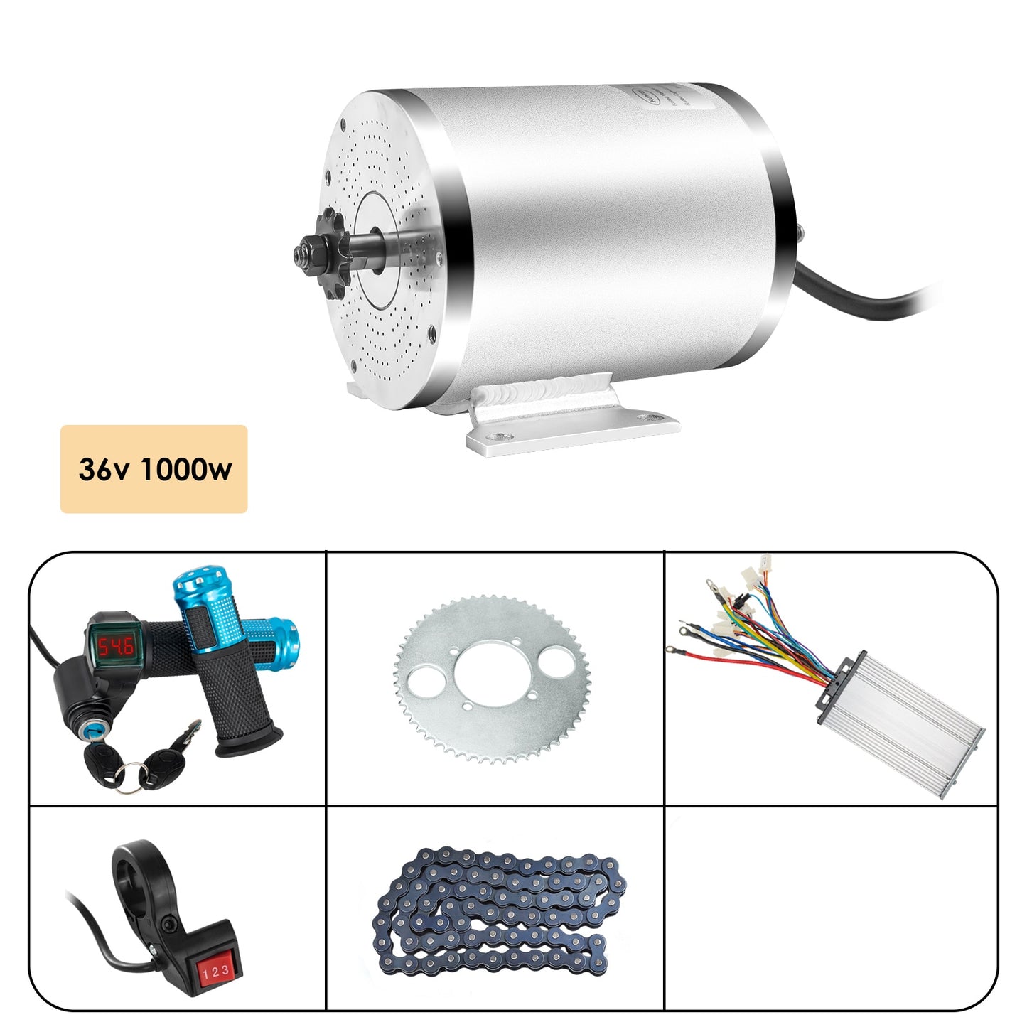E-bike Conversion Kit 1000w 3000w Electric Motor for Skateboard, 45A Go Kart Electric Motor  Kits with Pedal Throttle