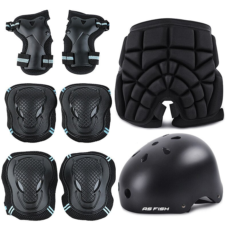 Protective Gear Elbow Hip Pads Wrist Safety Guard Cycling Riding Helmet Protector.