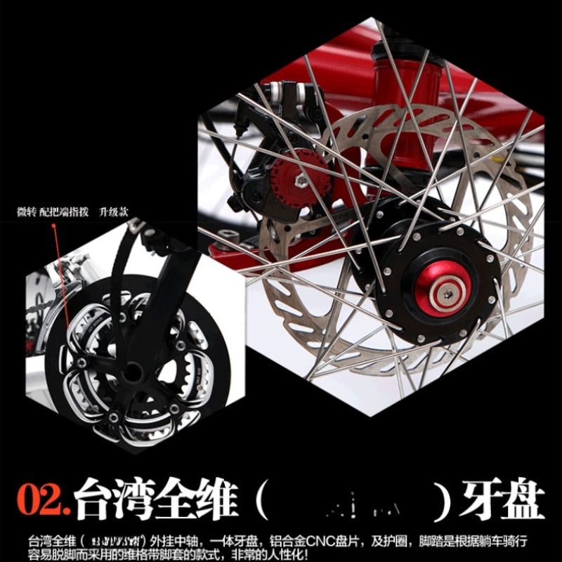 Three-Wheel Recumbent Bicycle Reclining Tri-Wheel Bike Walking Road Bike