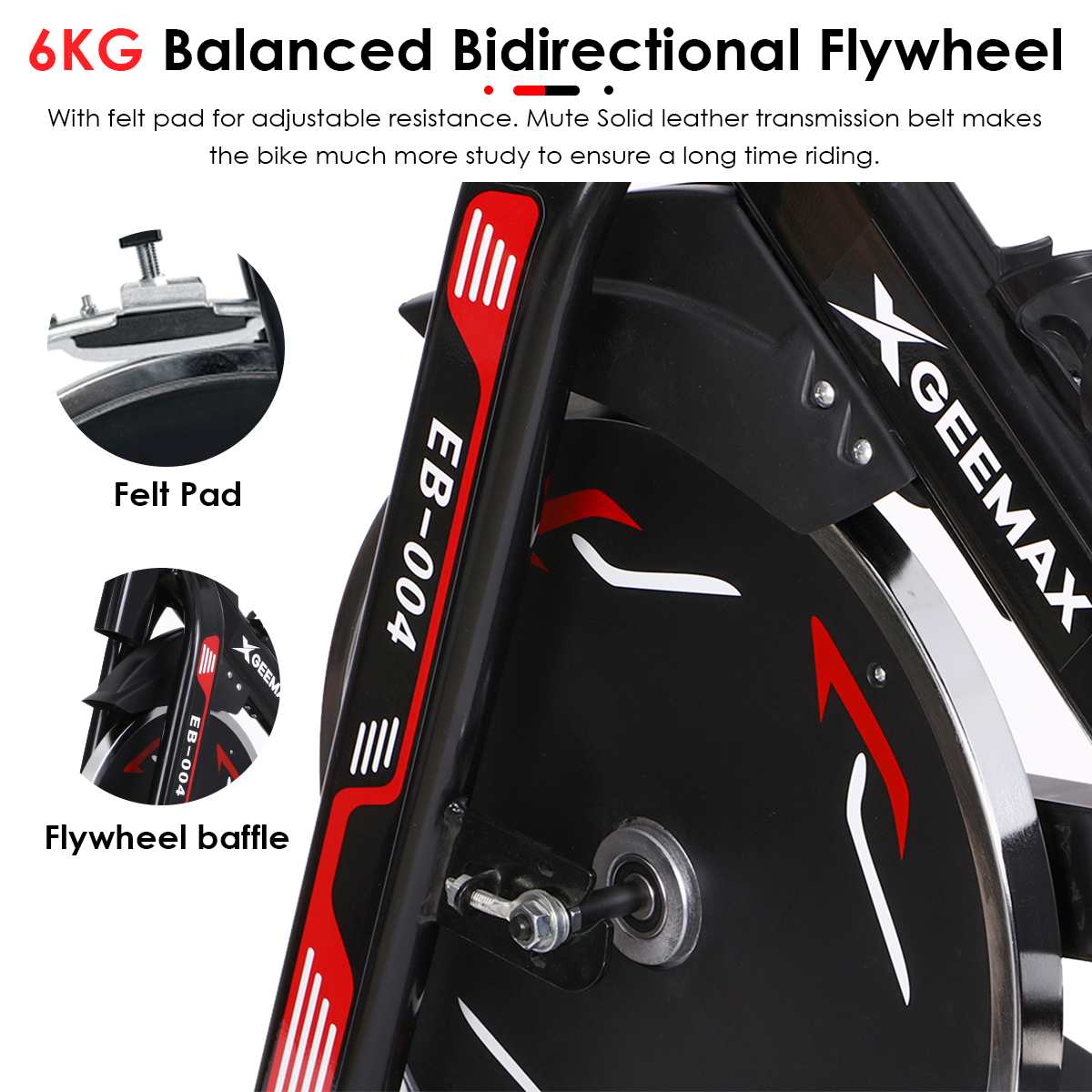 GEEMAX EB-004 Indoor Cycling Stationary Exercise Bike Magnetic Resistance Holder with LCD Monitor for Home Cardio Workout