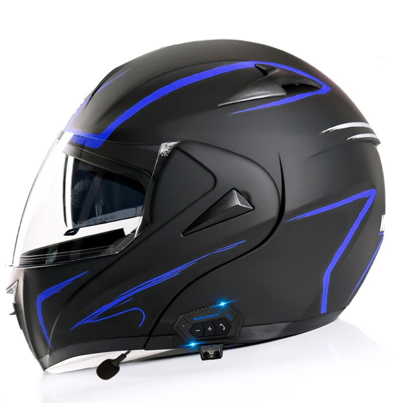 Bluetooth helmet motorcycle sub-blue lightning tea mirror smart helmet motorcycle motorcycle helmet