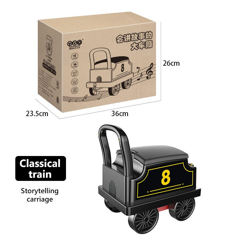 Child Electric Train Kids Riding Toy Railway Classical  Model Can Carry Train Rail Car  Baby Walker Stroller Toys Gifts