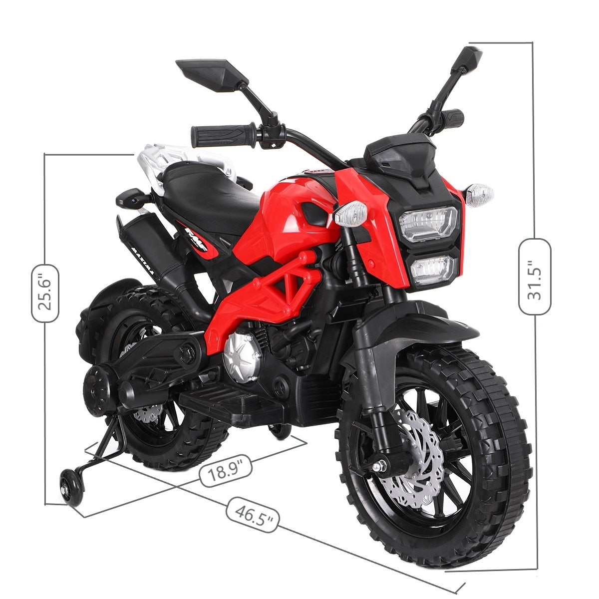 Children's Motorcycle with Training Wheels Battery Powered Electric Dirt Bike