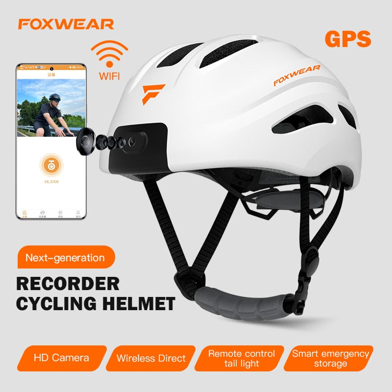 Waterproof Cycling Smart Helmet with Wi-fi Camera, Warning Tail Light,  Safety Caps for Electric Bike Scooter Skateboard unisex