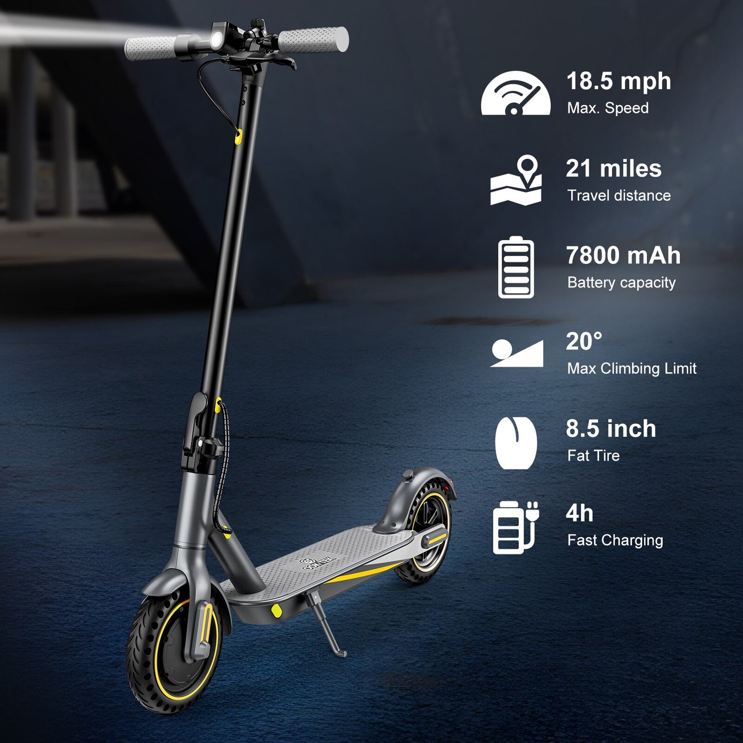 TDZXQQ Electric Scooter Foldable 36V 10.5ah Adult e-Scooter. Application Control 25 km/h 350-W Portable e-Scooter 8.5 inch Tires.
