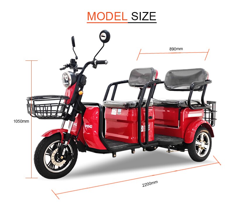 JINPENG The largest New Energy Vehicle Supplier 3 Wheels Electric Tricycle for Adult
