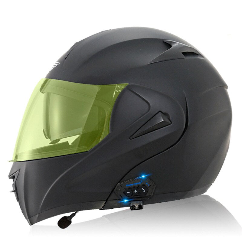 Bluetooth helmet motorcycle sub-blue lightning tea mirror smart helmet motorcycle motorcycle helmet