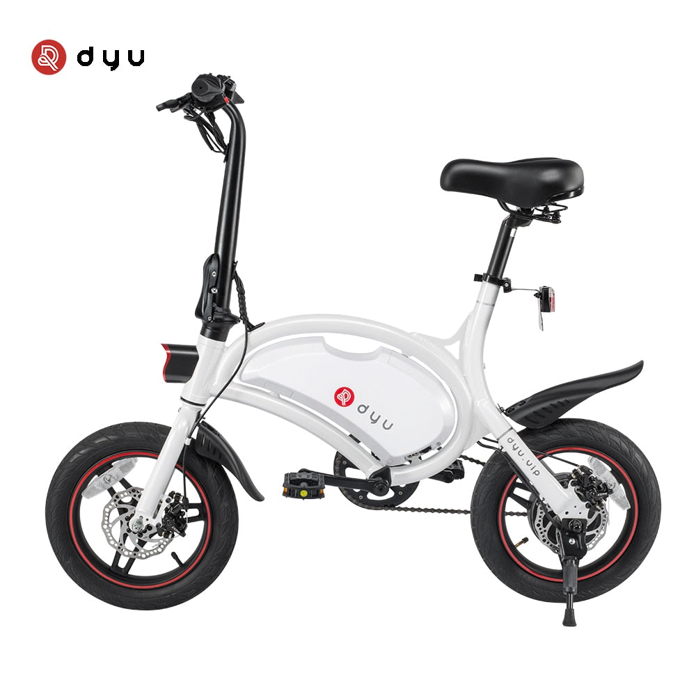 DYU D3F E Bike with Basket 10AH Fat Wheel Electric Scooter Retrofit Three Seats Mini Bike for Kids Adult