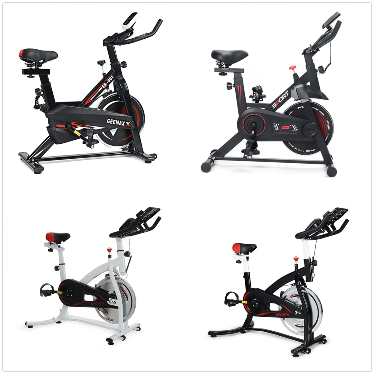 GEEMAX Bicicleta Estatica Bike Indoor Cycling Sports Bike Home Gym Exercise Bike Fitness Equipment for Home Trainer