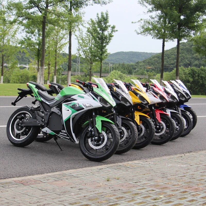 3000W 72V Electric Motorcycle with Twp-wheeled Lithium Battery 24 Tube Controller