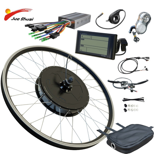 USA 48V 1000W/2000W 26" Rear Wheel Electric Bicycle Conversion Kit E-Bike Cycling with Brushless Gearless Hub Motor 7 Speed