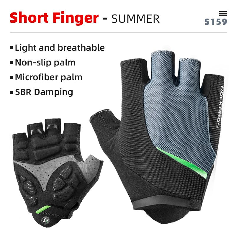 ROCKBROS Bicycle Gloves MTB Road Anti-shock Mountain Bike Fingerless Gloves Breathable Cycling Sports Non-slip Glove