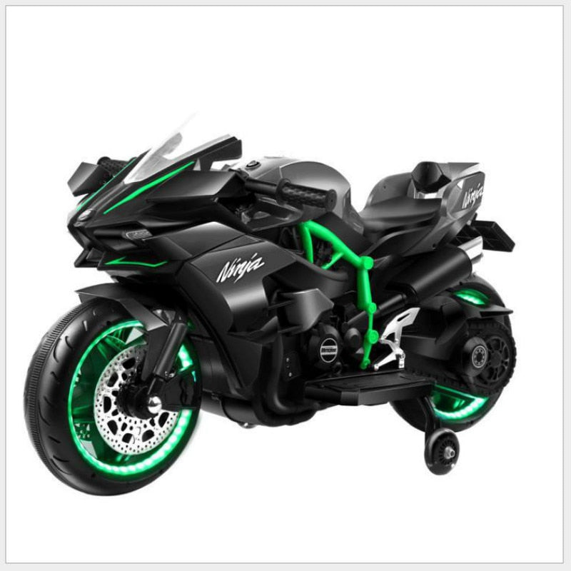 Children's Electric Car w/ Cool Wheel Lights and Dual Drive. Baby Electric Motorcycle for Kids.