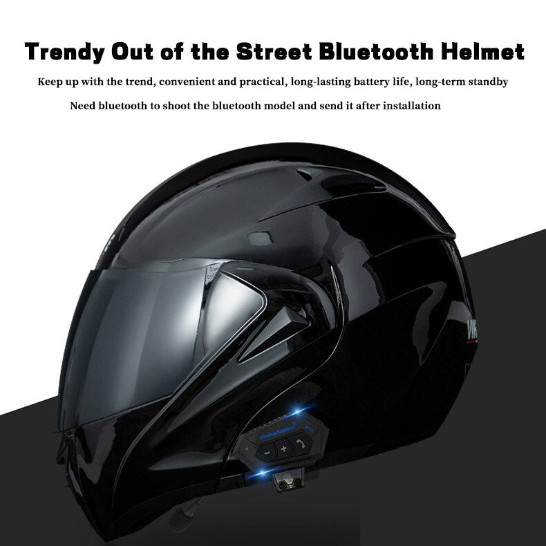 Bluetooth helmet motorcycle sub-blue lightning tea mirror smart helmet motorcycle motorcycle helmet