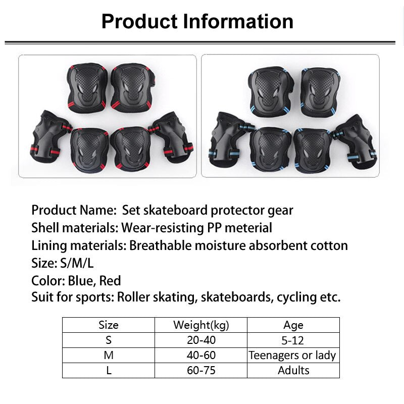 Protective Gear Elbow Hip Pads Wrist Safety Guard Cycling Riding Helmet Protector.