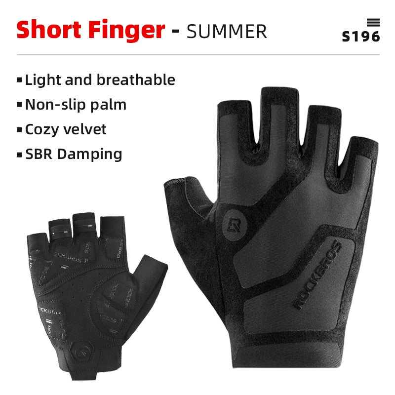 ROCKBROS Bicycle Gloves MTB Road Anti-shock Mountain Bike Fingerless Gloves Breathable Cycling Sports Non-slip Glove