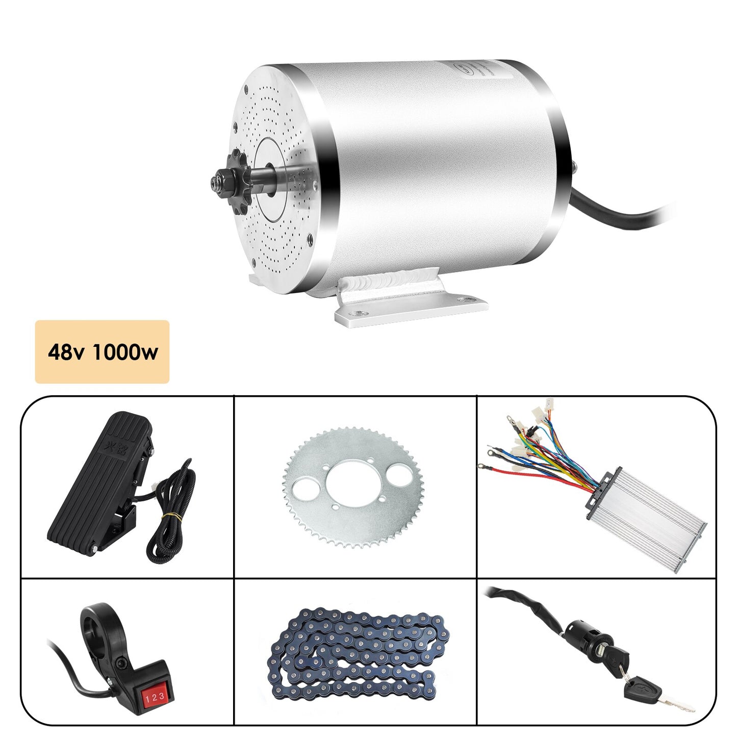E-bike Conversion Kit 1000w 3000w Electric Motor for Skateboard, 45A Go Kart Electric Motor  Kits with Pedal Throttle