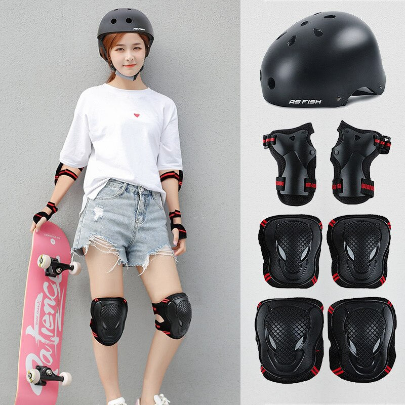 Protective Gear Elbow Hip Pads Wrist Safety Guard Cycling Riding Helmet Protector.