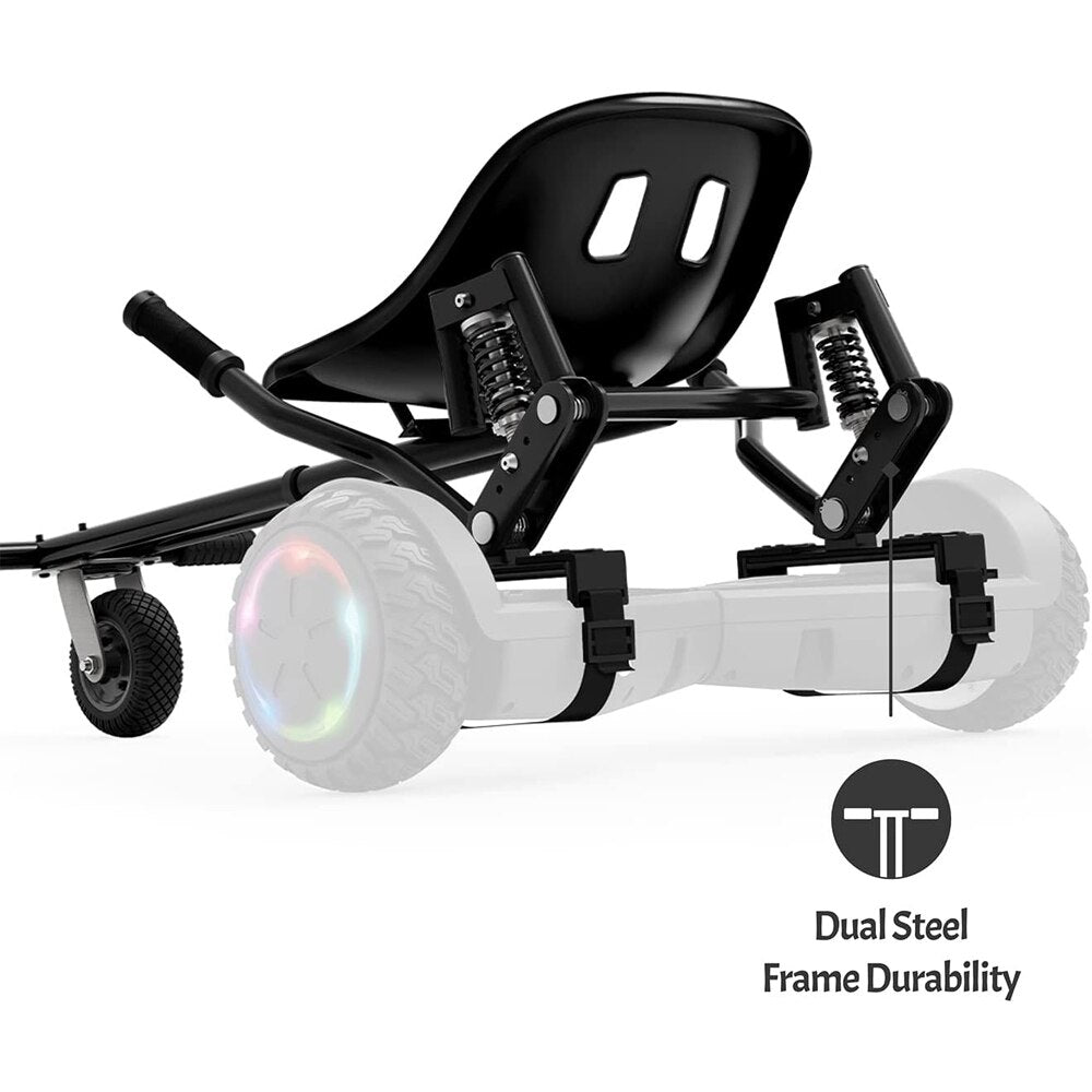 Universal Hoverboard Attachment - Converts Hoverboard to Sit Down Electric Go Kart with Rear Suspension for Off Road Riding