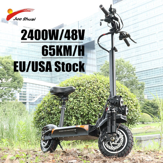 48V 2400W Kickscooter Dual Motor with Seat Folding.  Disc Brake E-scooter.