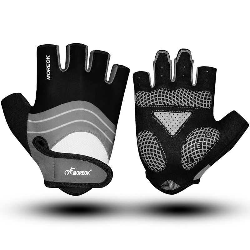 BIKINGMOREOK,  Half Finger Bike Gloves. 5mm Liquid Gel Pads, Shock-Absorbing Mountain Bike Gloves.