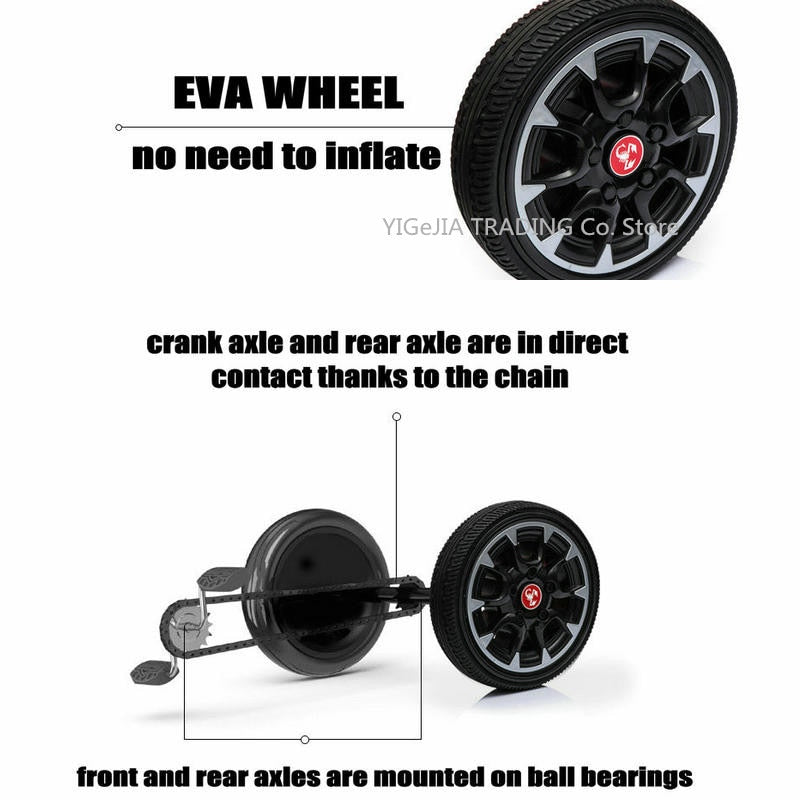 Children&#39;s Four Wheel Pedal Go Cart Sports Toy Car for Exercise Training, New Arrival Pedal Go Kart, 12 INCH eva Wheel go kart