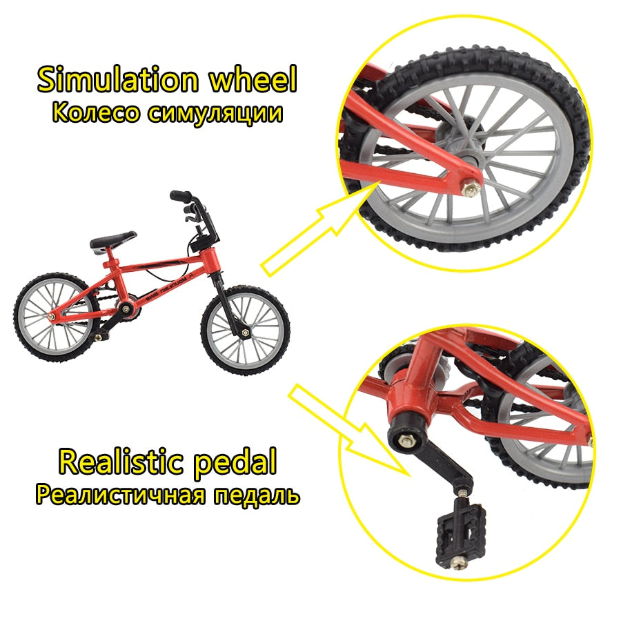 Finger bmx Mini Bike With Brake Rope Alloy Functional Mountain Bicycle Model Toys