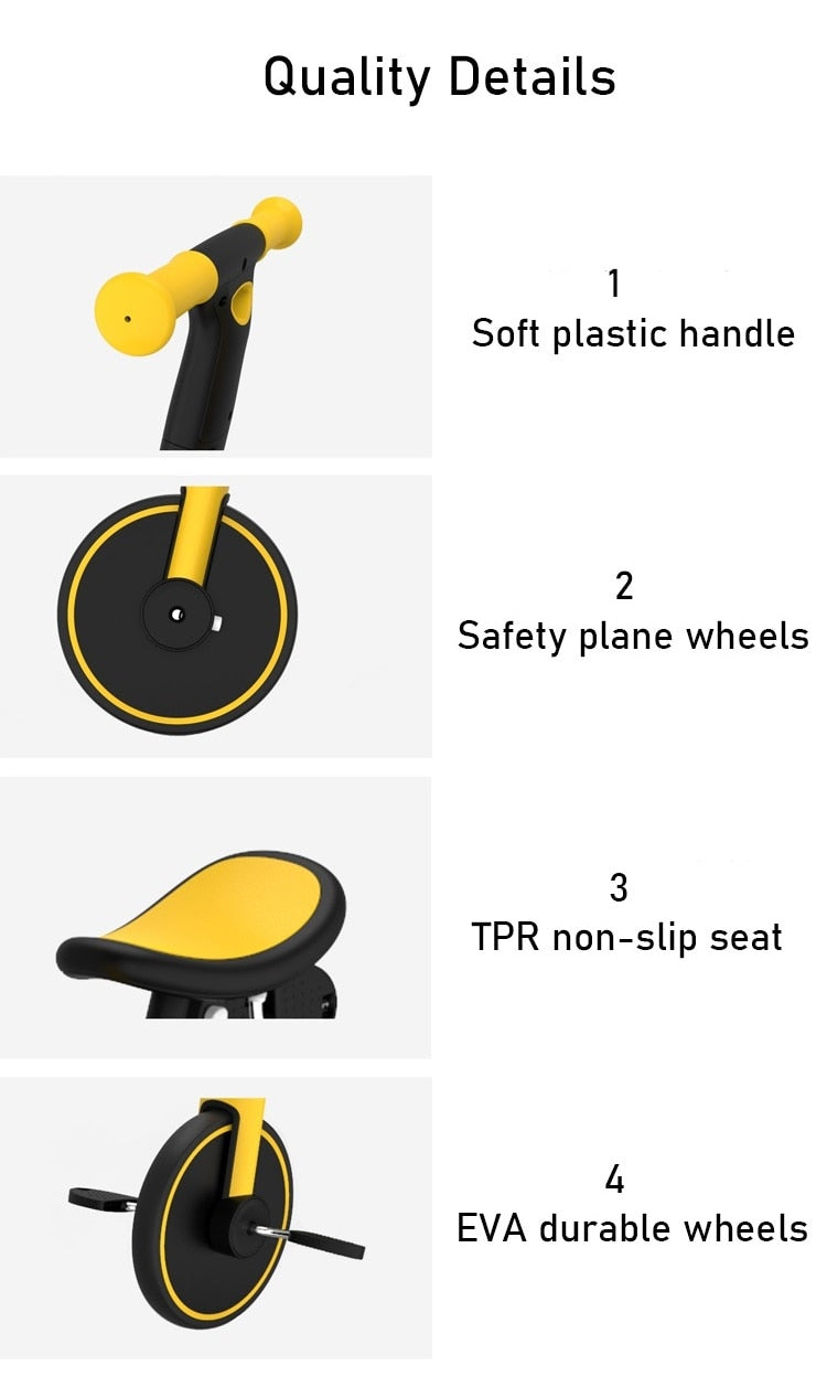 Uonibaby 4 in 1 Children  Tricycle. Two Wheel Bike. ( ages 1-6 yrs)