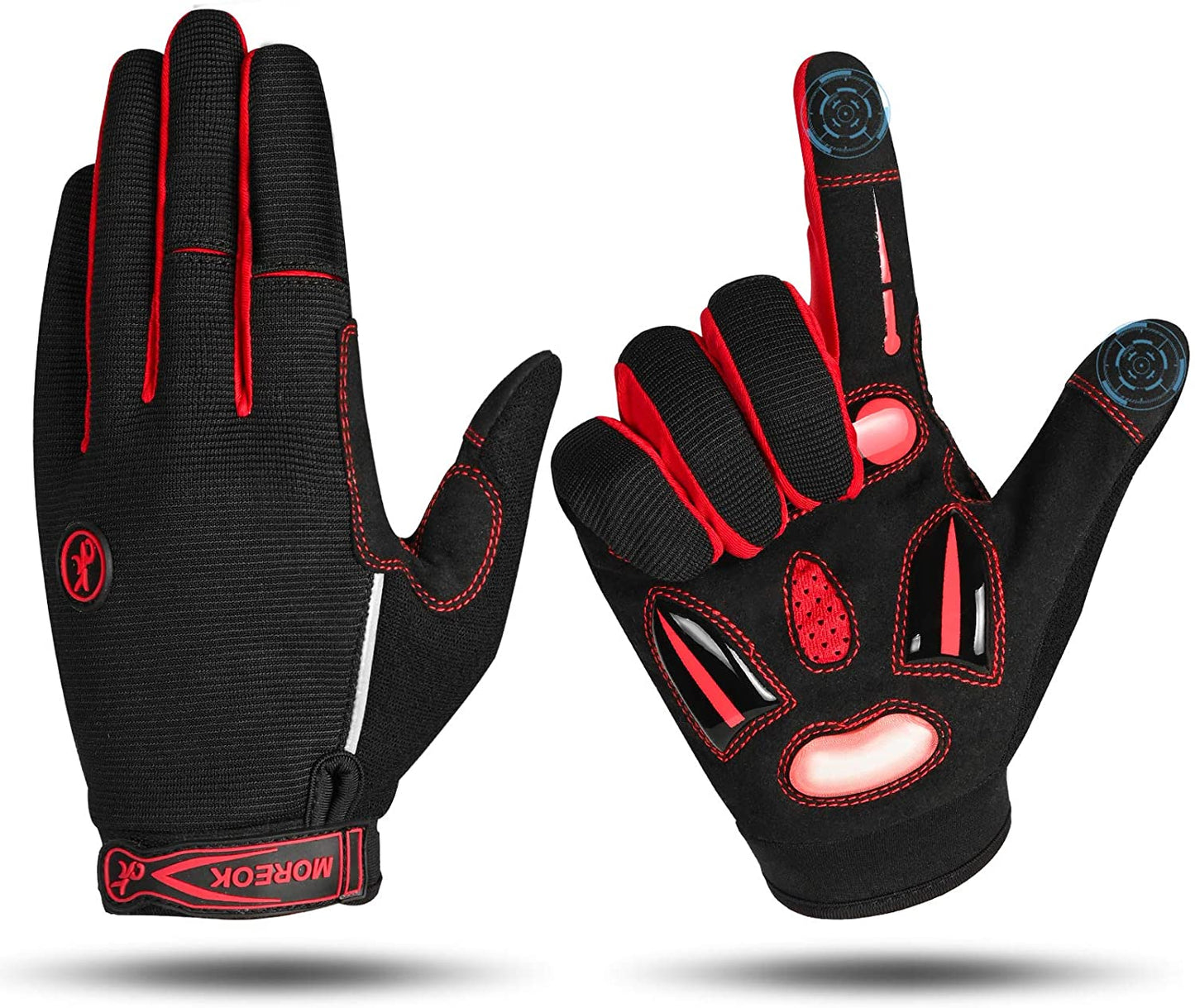 BIKINGMOREOK,  Half Finger Bike Gloves. 5mm Liquid Gel Pads, Shock-Absorbing Mountain Bike Gloves.